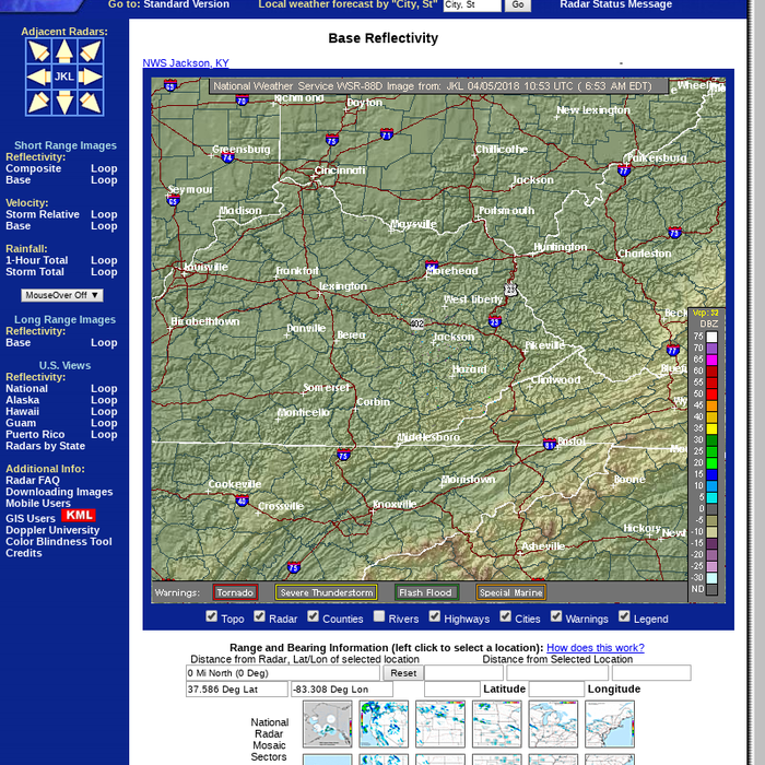 Mix Nws Radar Image From Jackson Ky